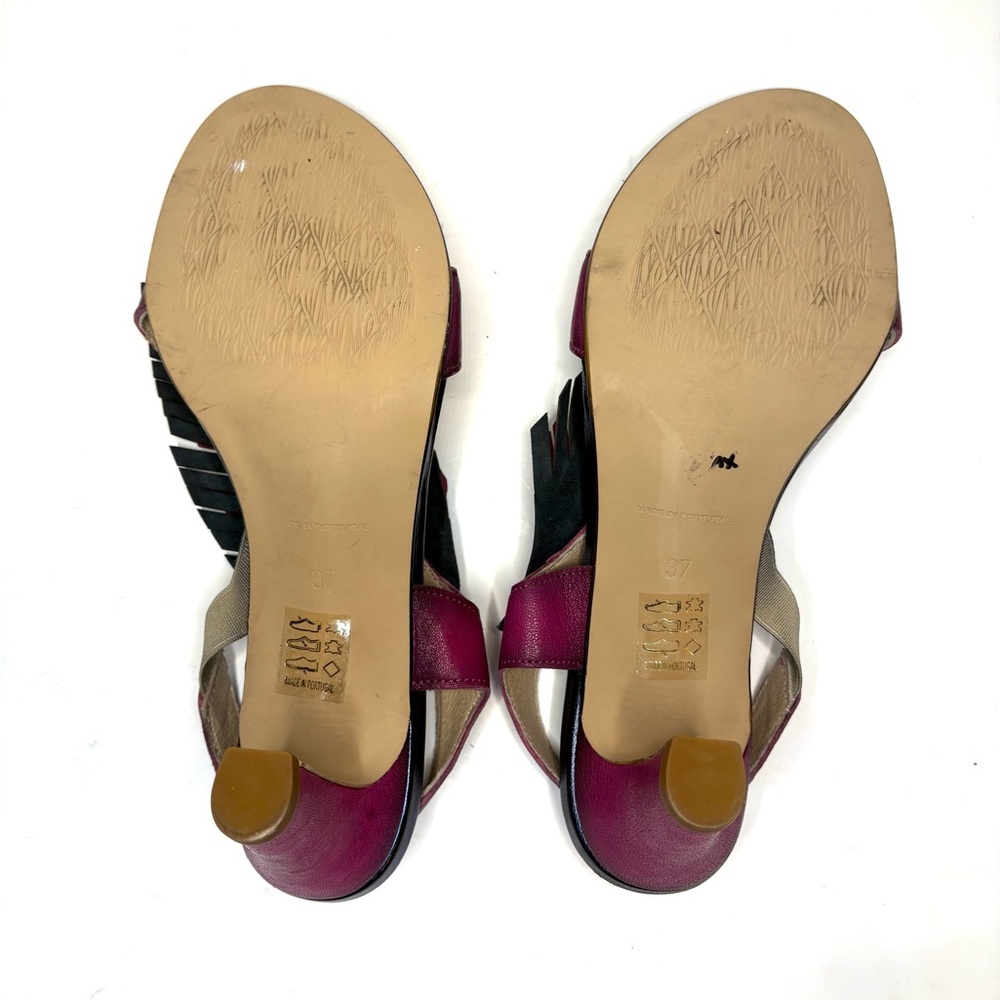 Unity in Diversity Hippolyta Magenta Heeled Slingback Botanical Sandals | 37 - Picture 8 of 10
